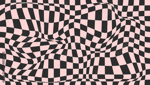 Foto Checkered background with distorted squares