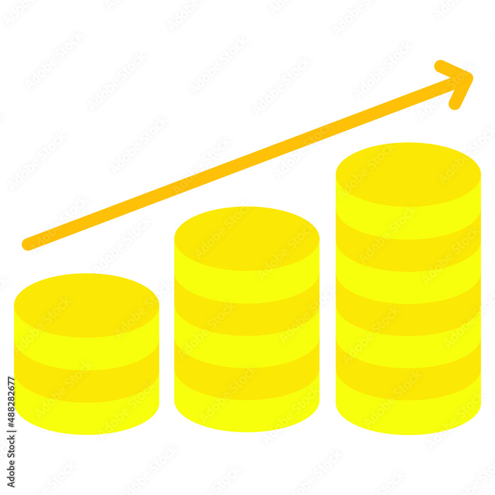 Illustration of Investment growth design icon Illustration of Investment growth design icon