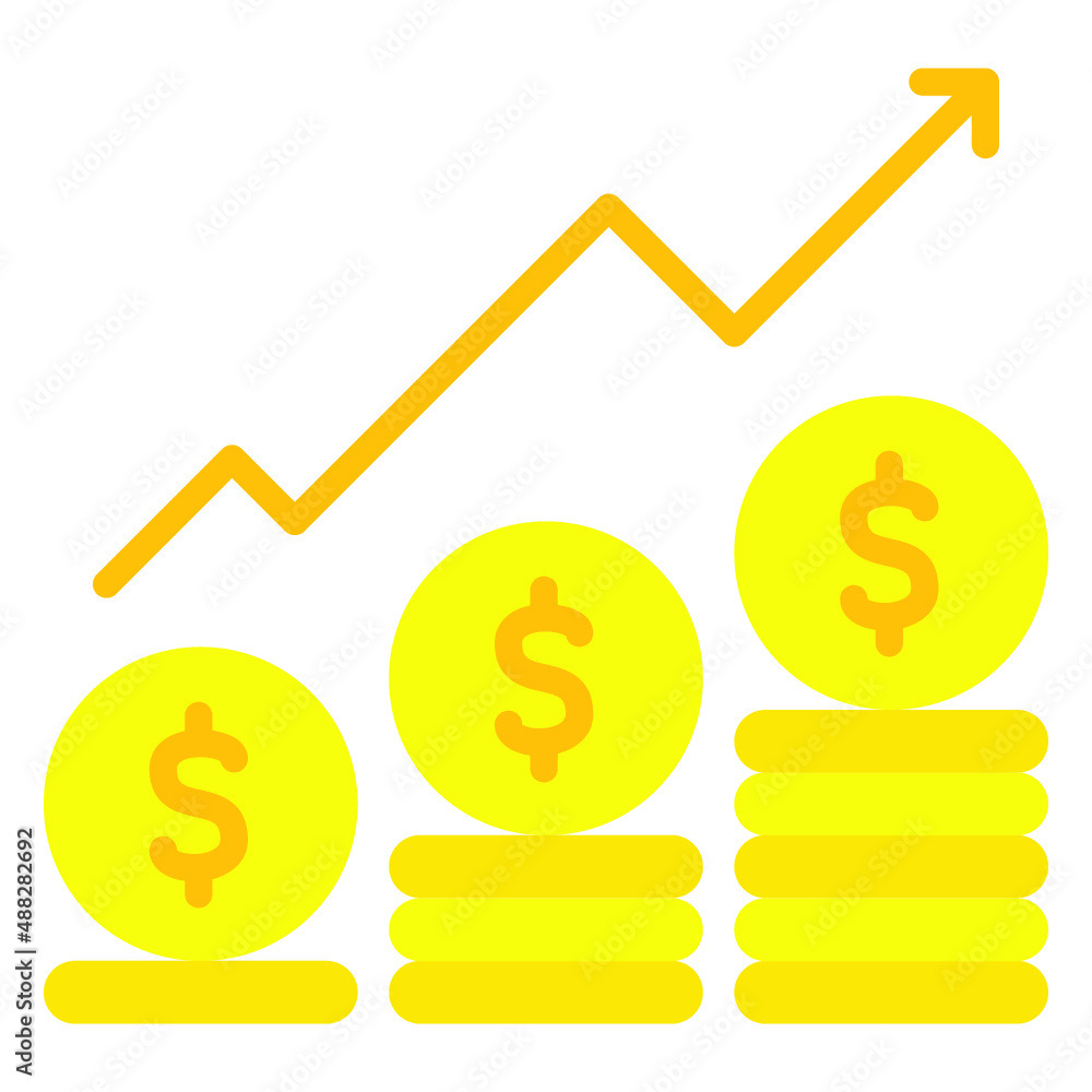 Illustration of Investment growth design icon Illustration of Investment growth design icon