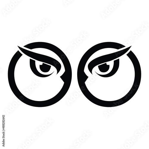 owl eyes with O letters in white color background