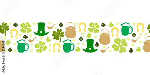 St. Patrick's day horizontal pattern seamless