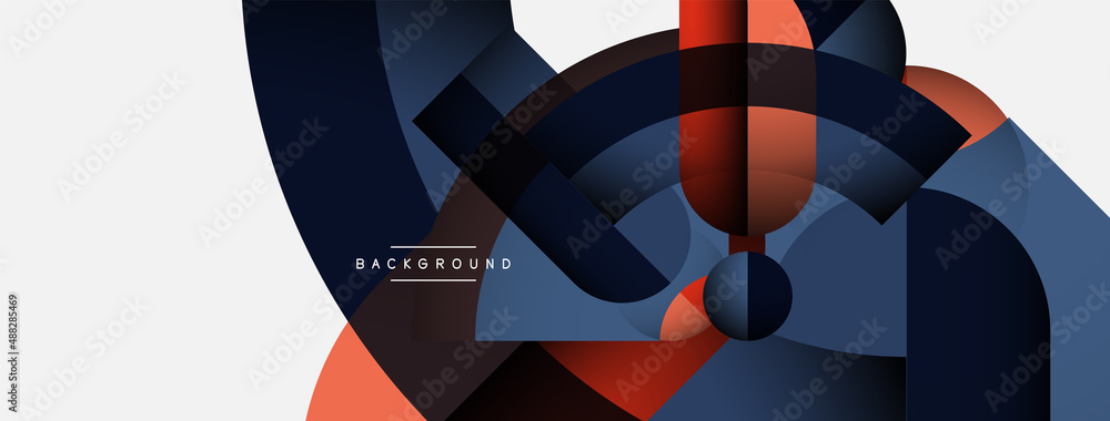 Geometric abstract background. Round shapes, circles, lines composition for wallpaper banner background or landing page Geometric abstract background. Round shapes, circles, lines composition for wallpaper banner background or landing page