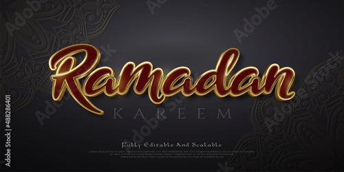 Luxury Ramadan kareem editable text with luxury style effect