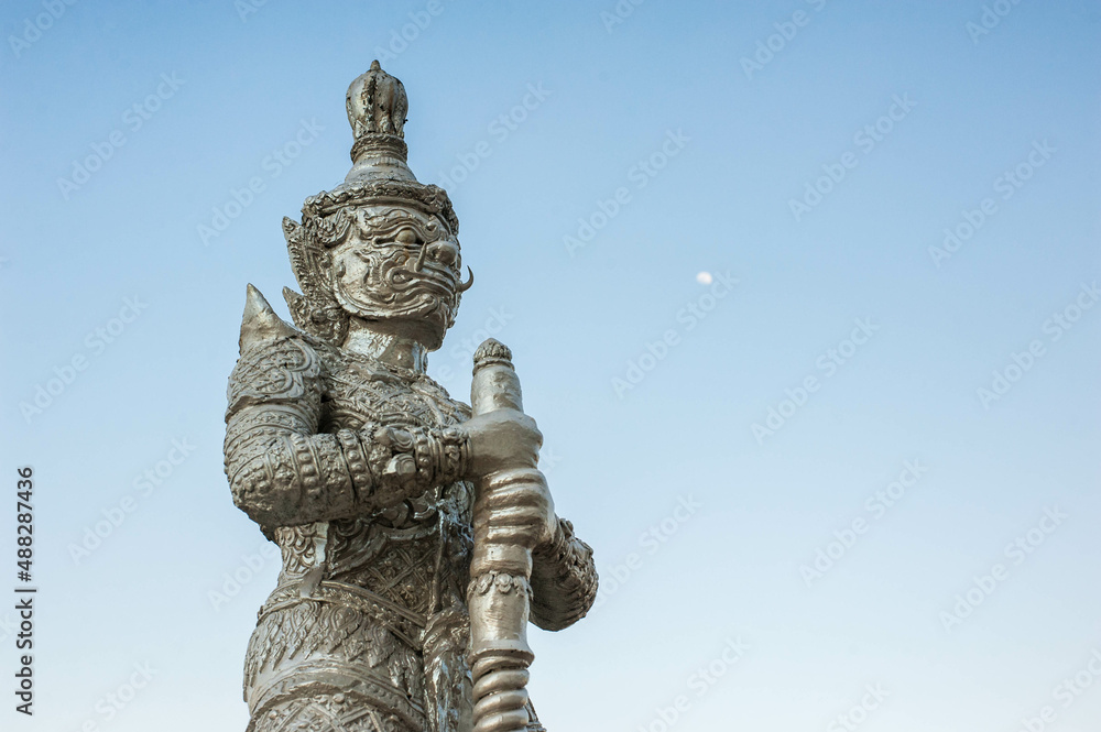 The Silver Buddhism Giant staue or thai name The Silver Buddhism Giant staue or thai name