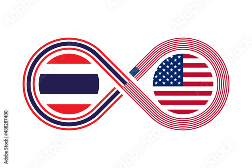 unity concept. thai and american english language translation icon. vector illustration isolated on white background