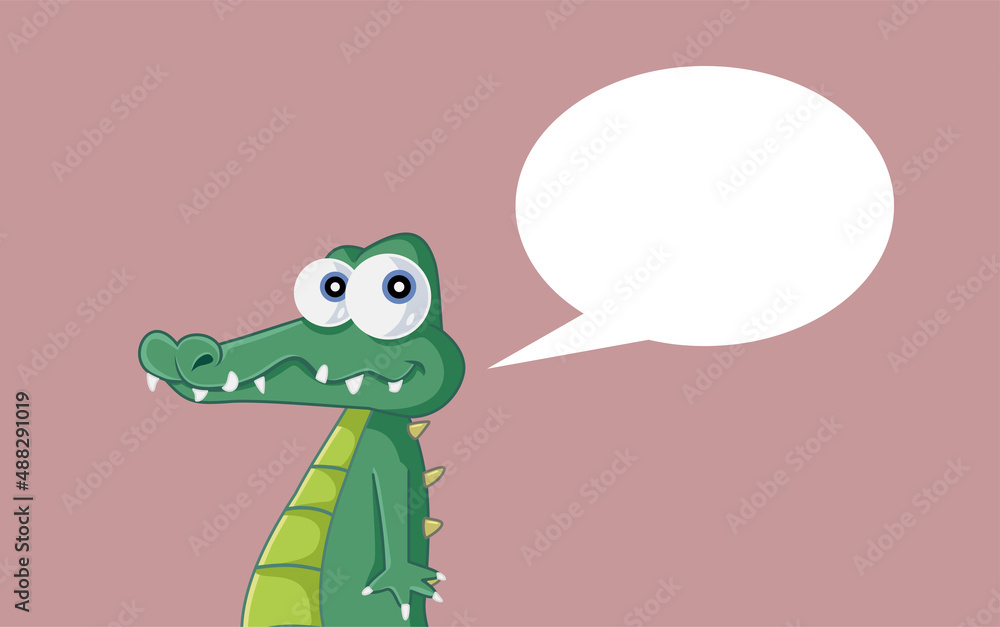 Cartoon Crocodile with Speech Bubble Vector Mascot Cartoon Crocodile with Speech Bubble Vector Mascot