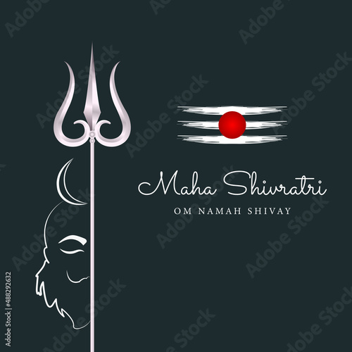 Lord Shiva Festival of Maha Shivratri greeting card background 