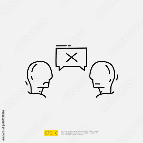 disagree discussion doodle icon illustration