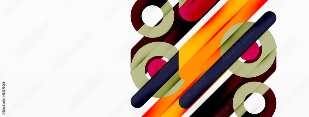 Creative geometric wallpaper. Minimal lines and circles background Creative geometric wallpaper. Minimal lines and circles background