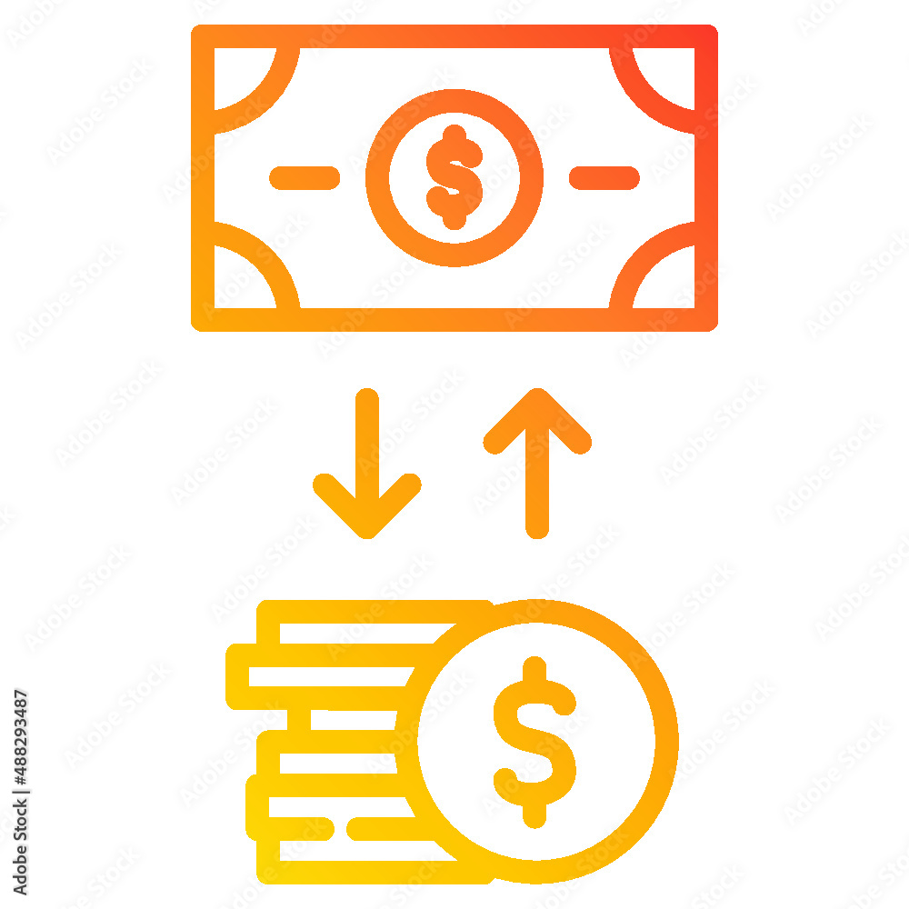 Illustration of Money Exchange design icon Illustration of Money Exchange design icon