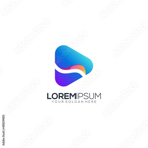 Free Download Modern colorful play button icon media logo - GFXLoad