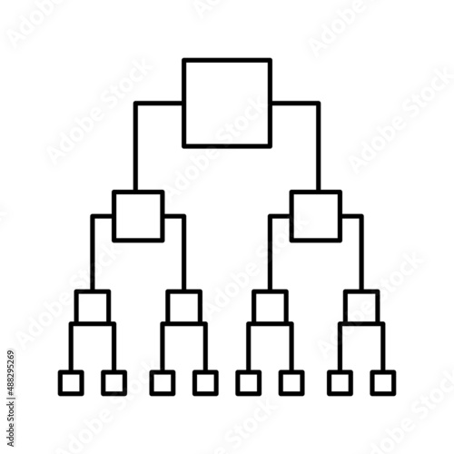 binary decision diagram line icon vector illustration