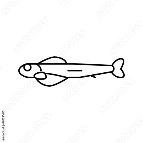 alevins salmon line icon vector illustration