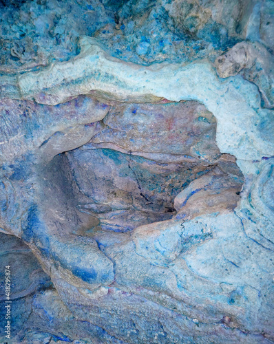 Blue Recolor Cave Hole Geology Background Texture