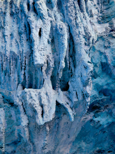 Beautiful Abstract Stalactite icicle Cave Recolor Blue Art Background