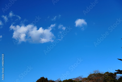 Blue sky background with some small clouds.