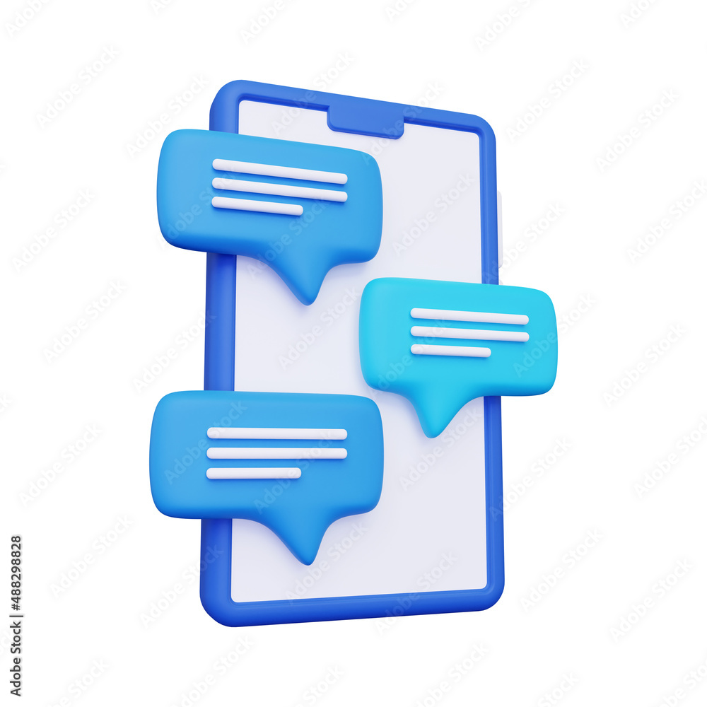 Social media chatting. isolated on a white background. 3d illustration Social media chatting. isolated on a white background. 3d illustration