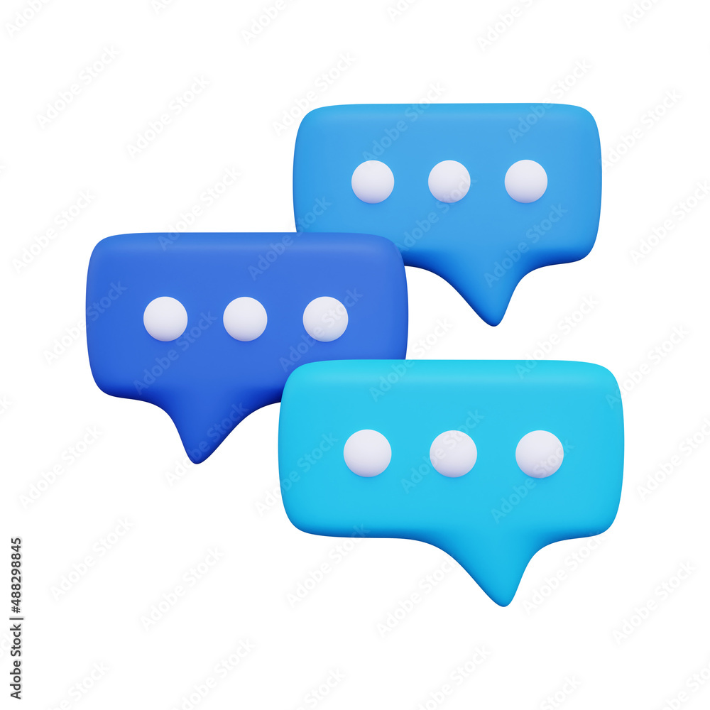 Chat bubble. isolated on a white background. 3d illustration Chat bubble. isolated on a white background. 3d illustration