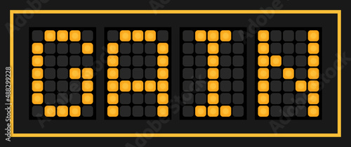 Orange color led in word gain on black background