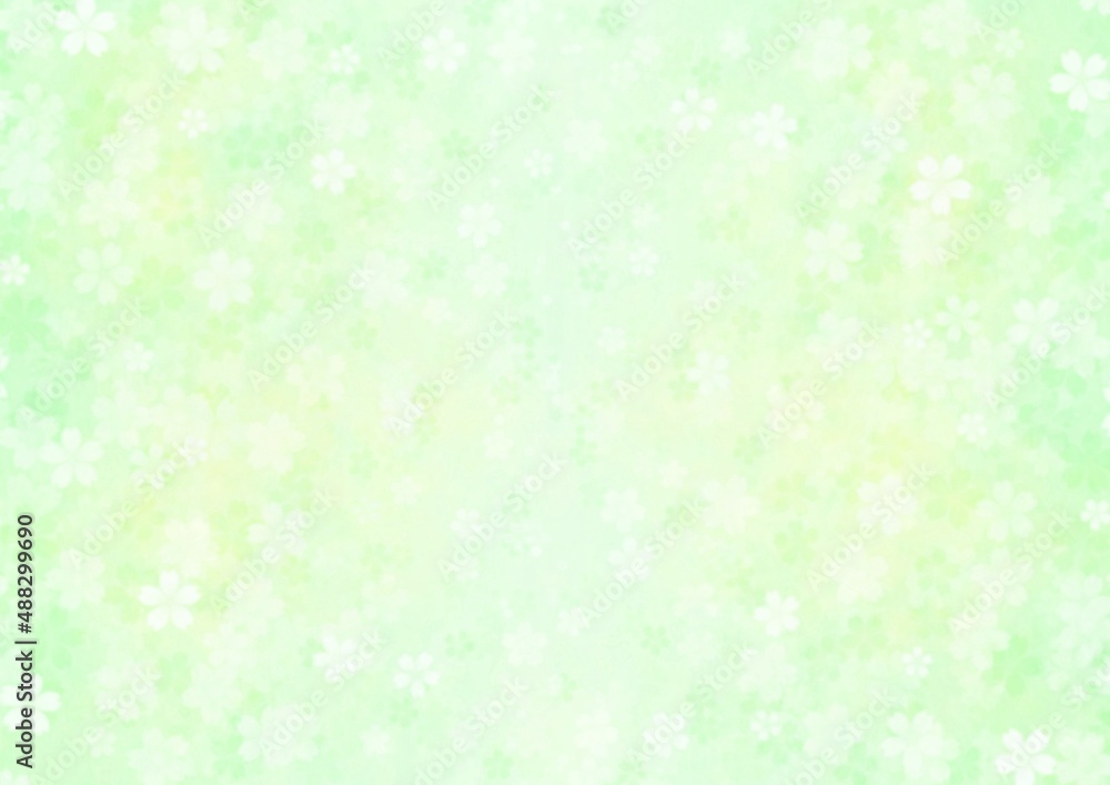一面に花が咲く黄緑の背景イラスト Stock Illustration Adobe Stock
