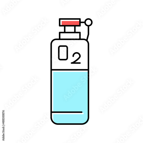 oxygen tank color icon vector illustration