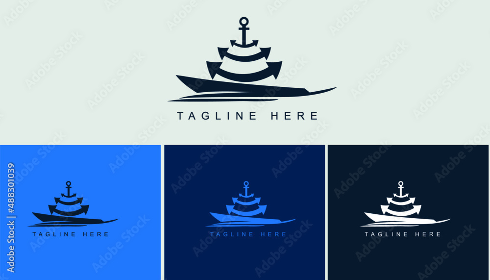 vector logos of anchors and ships for freight forwarding boats to send goods or send passengers vector logos of anchors and ships for freight forwarding boats to send goods or send passengers
