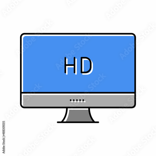 hd resolution computer screen color icon vector illustration