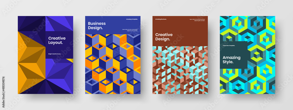 Trendy handbill design vector concept bundle. Original geometric shapes postcard layout collection. Trendy handbill design vector concept bundle. Original geometric shapes postcard layout collection.