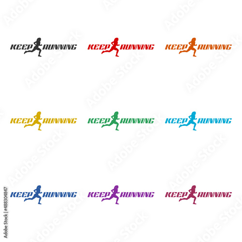 Keep running icon or logo, color set