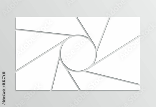 Collage layout. Moodboard template. Photo mood board grid. Mosaic pictures. Frame images. Album brandboard. Gallery banner. Presentation background with circle. Organised portfolio Vector illustration