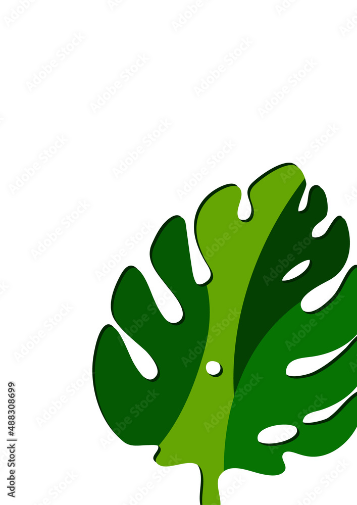 Monstera leaves in modern paper cut style. Multi-colored parts. Can be used for advertising and promotion. Vector Monstera leaves in modern paper cut style. Multi-colored parts. Can be used for advertising and promotion. Vector