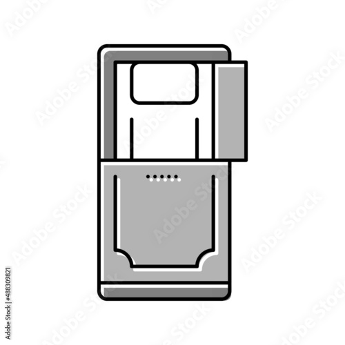 coffin with opened cap color icon vector isolated illustration