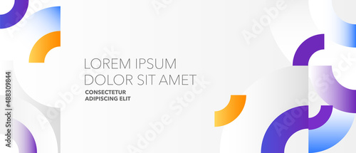 Horizontal abstract light template with color graphic elements and place for text. Vector illustration.