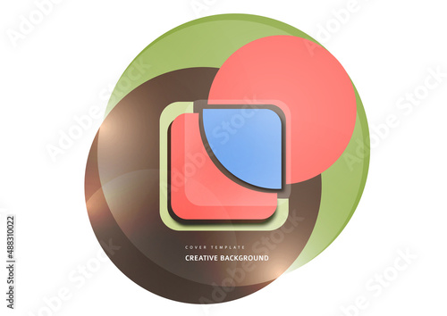 Abstract geometric pattern background texture for poster cover design. Minimal color vector banner template with circles and squares. Vector