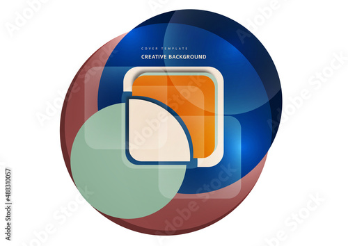 Abstract geometric pattern background texture for poster cover design. Minimal color vector banner template with circles and squares. Vector
