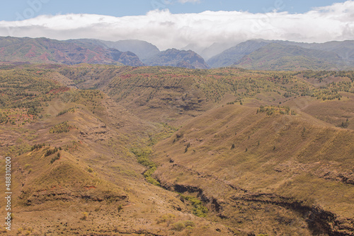 Panocamic landscape from waimea canyon in Kauai, Hawai