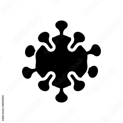 Simple icon of virus or bacteria, infection logo. Black icon on white background