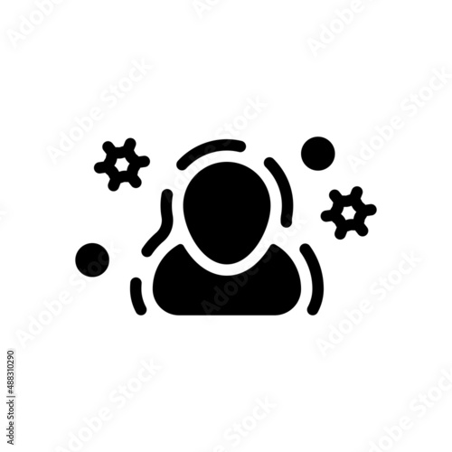 Immune system, antivirus protection, simple medical icon. Black icon on white background