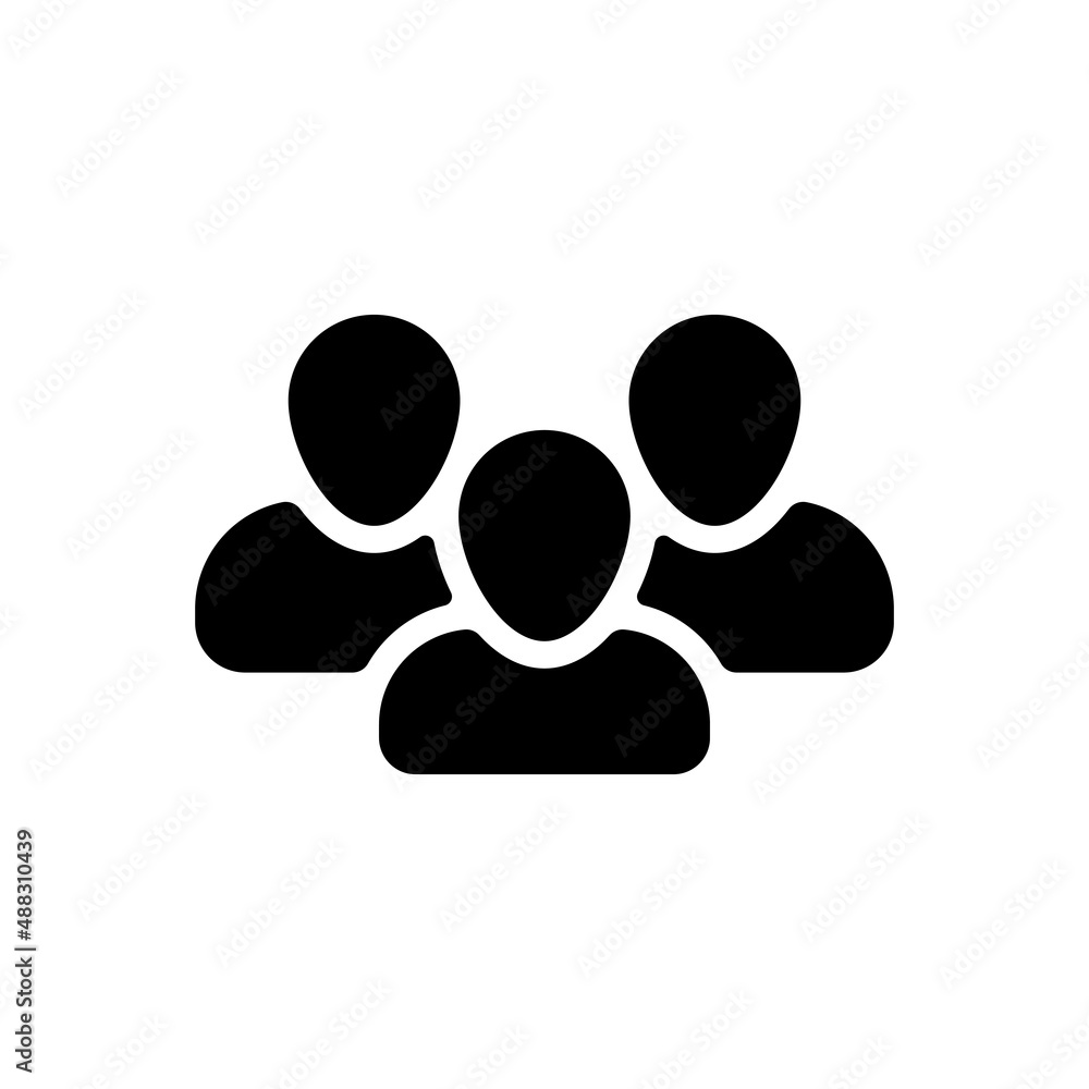 Group of people, teamwork or business community, social icon. Black icon on white background Group of people, teamwork or business community, social icon. Black icon on white background