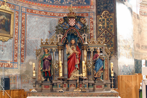 Sacred Heart of Jesus altar in the Parish Church of Saint Joseph in Grubisno Polje, Croatia