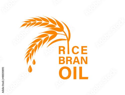 rice bran oil logo vector illustration 