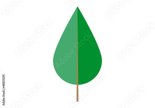 Icono de hoja verde en fondo blanco.