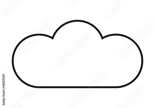 Icono negro de nube en fondo blanco.