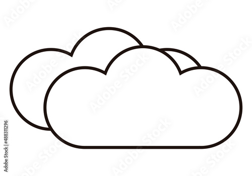 Icono negro de nube en fondo blanco.