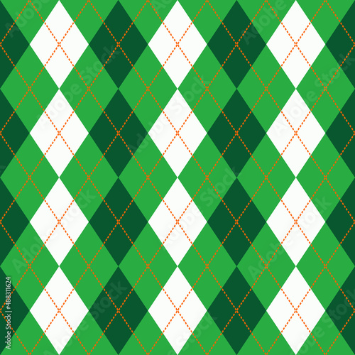 green spring or saint patrick day argyle seamless vector texture