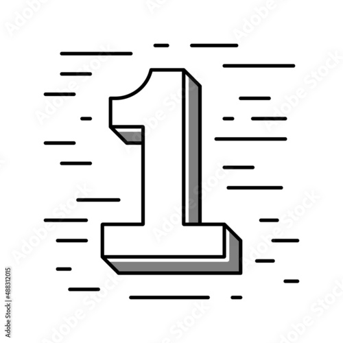 first number color icon vector illustration