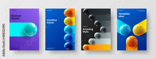 Foto Colorful realistic spheres booklet layout bundle