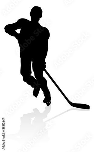 Silhouette Ice Hockey Player