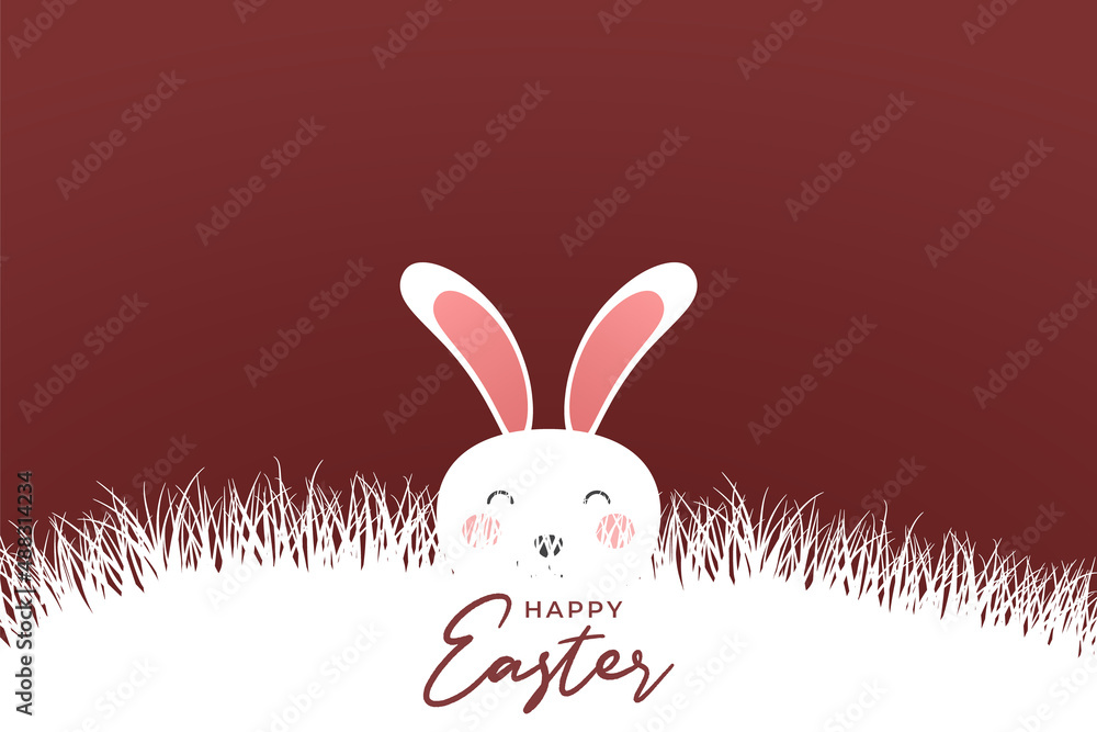 Obraz premium Happy easter background in flat design