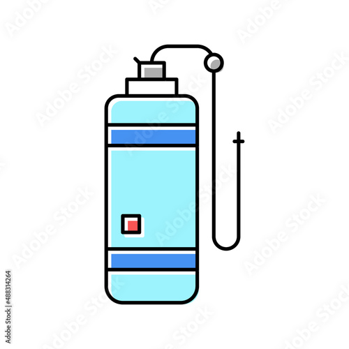 anesthesia gas cylinder color icon vector illustration